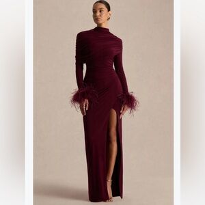 Elegant Burgundy Evening Gown